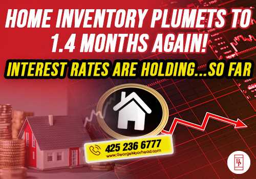 Home Inventory Plumets To 1.4 Months Again! Interest Rates Are Holding...So Far